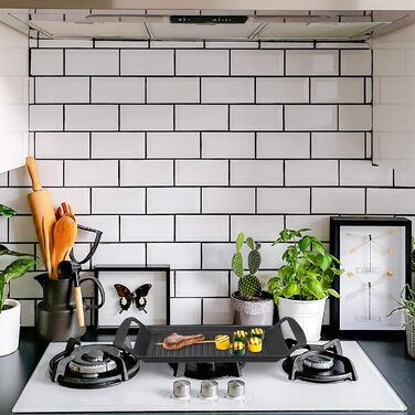 Антипригарна гриль-плита Relaxdays для газових та електричних плит, для м'яса, овочів, риби, 3.7x26x39 см, антрацит