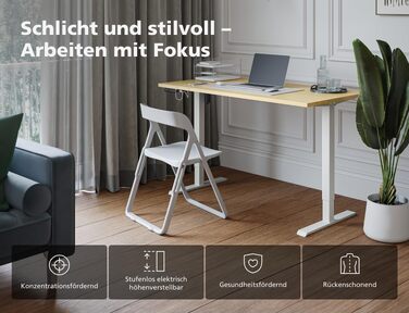 Електричний стіл KRIEG HighDesk SMART 160x80 см білий - регульований по висоті стіл для роботи сидячи та стоячи