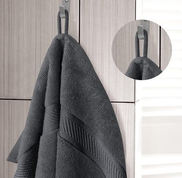 Набір рушників Utopia Towels 6 шт, 100% бавовна, 60x120 см, сірі, з петелькою для підвішування, м'які та вбираючі банні рушники