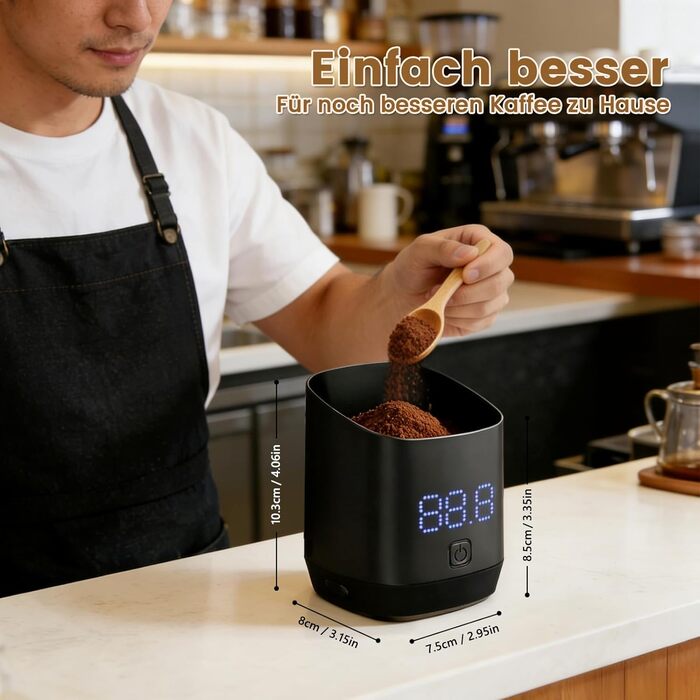 Ваги для кави Kaffeewaage 500г/0,1г, цифрові, з LED-дисплеєм, USB-C, IPX4, для еспресо, пуроверу та кавових зерен