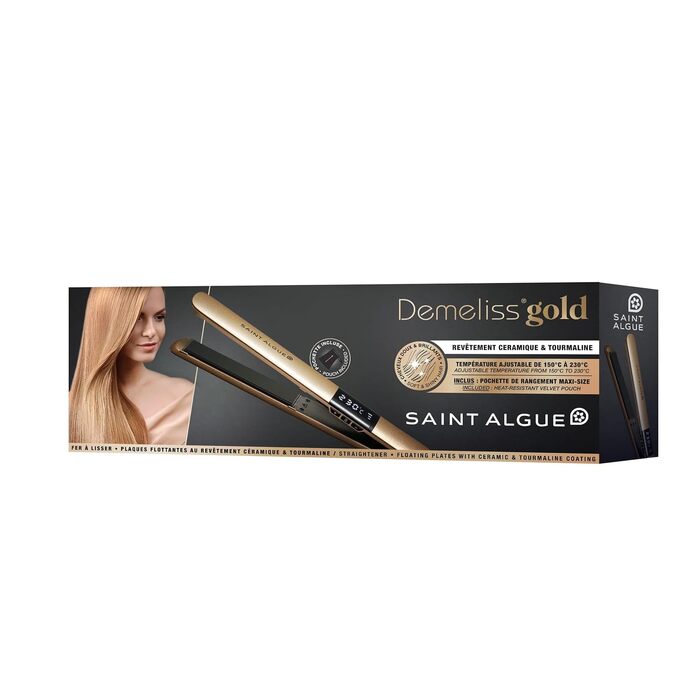 Випрямляч для волосся Demeliss Saint Algue GOLD з кераміко-турмаліновими пластинами 150-230°C для гладкого та хвилястого волосся