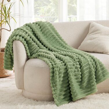 BEDSURE Плед великий 220x240 см - теплий, м'який, для декору кімнати, плед на диван, вовняний, флісовий, XXL, білий (150 x 200 см, Reseda)