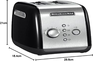 Тостер KitchenAid 5KMT221EER на 2 тости, чорний - професійний тостер для дому