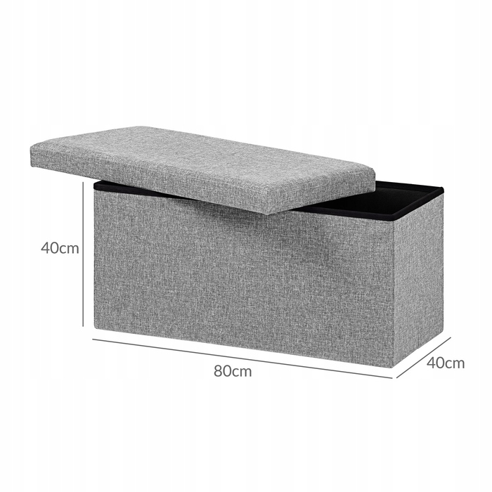 Оббитий пуф Wide Decor, 80x40x40 см, сірий