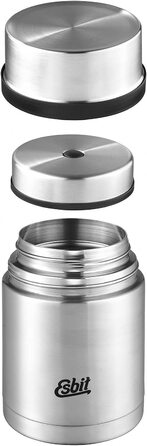 Термос для їжі Esbit Sculptor з гравіюванням, нержавіюча сталь, BPA-free, чорний/срібний, 500/750/1000 мл, для гарячих і холодних страв, супів та салатів