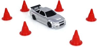 RC Автомобіль 1/43 Масштаб Готовий до Гонок Дрифт 4WD Радіокерування Зі Світловою Системою Сірий