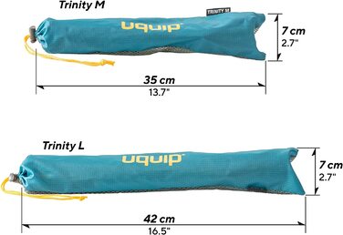 Стілець для кемпінгу Uquip Trinity M, складаний, 150 кг, синьо-жовтий