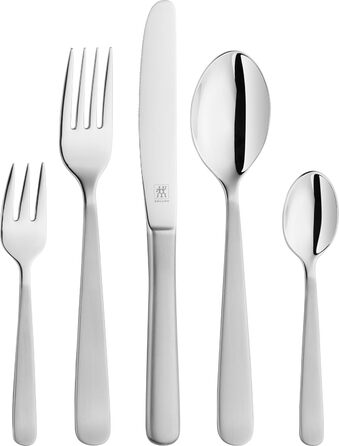 Набір столових приборів ZWILLING Trend на 6 осіб, 30 предметів, нержавіюча сталь 18/10, полірований/матовий, сріблястий