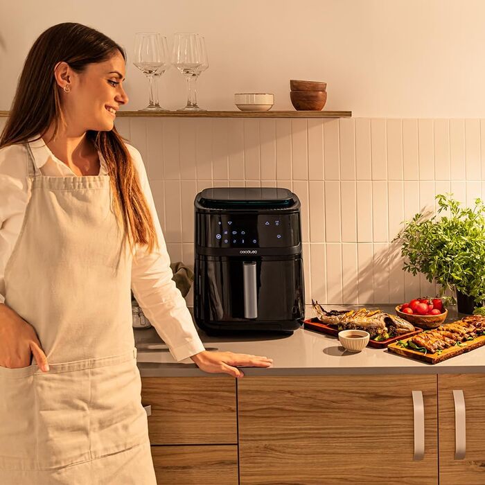 Аерофритюрниця без олії Cecotec Cecofry Mist 7000, 7 л, 1700 Вт, 4-в-1: фритюрниця, пароварка, ферментер, сушарка, 1,4 л резервуар для води, 8 програм, 40-200°C