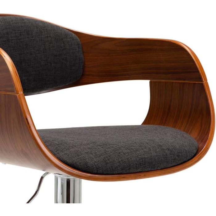 vidaXL Комплект з 2 барних стільців Bugholz, регульовані по висоті, сірий текстиль, для кухні, бару та бістро