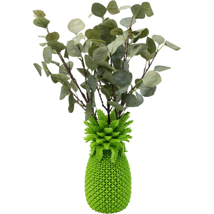 Ваза Kare Design Ananas, велика декоративна ваза для квітів, 30x15x15 см, зелена. Ваза для вітальні, полиці, екзотичний декор