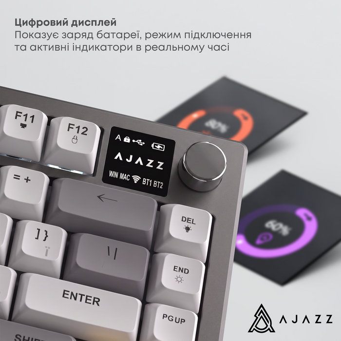 Бездротова мембранна клавіатура Ajazz AF82 (AF82-BW)