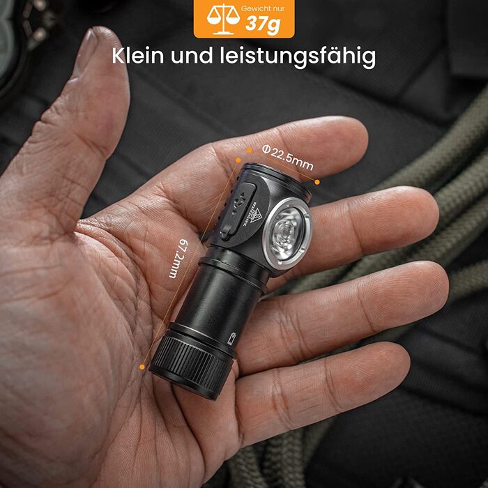 Лобовий ліхтар Sofirn HS10 Mini 1100 люмен, LED, акумулятор 16340, 8 режимів, 5000K, високий CRI для бігу, риболовлі, туризму
