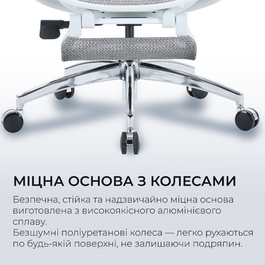 Крісло офісне з підставкою для ніг Sihoo DORO C300L Mesh White with footrest
