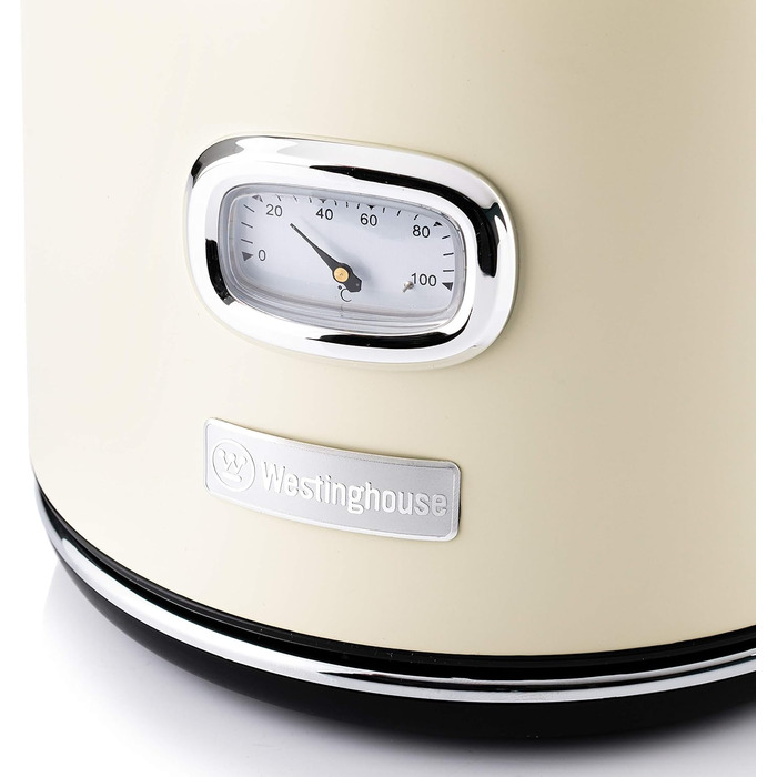 Електрочайник Westinghouse Retro 1,7 л, білий, з терморегулятором, індикатором рівня води, фільтром від накипу та захистом від перегріву