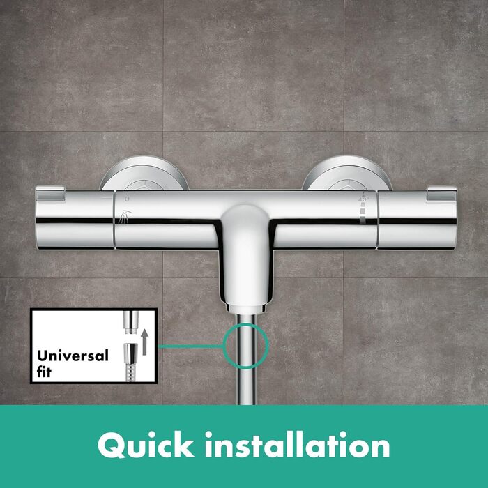 Змішувач для ванни Hansgrohe Ecostat Aufputz - термостат, безпечний (SafetyStop 40°C), круглий, хром, для 2 споживачів