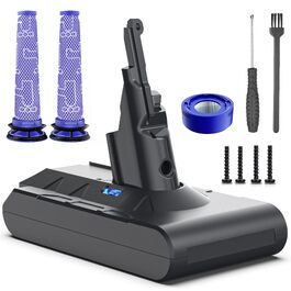 Акумулятор Keenstone V8 8000mAh для Dyson SV10 V8 Absolute/Animal/Motorhead/Fluffy: Оригінал + 3 фільтри