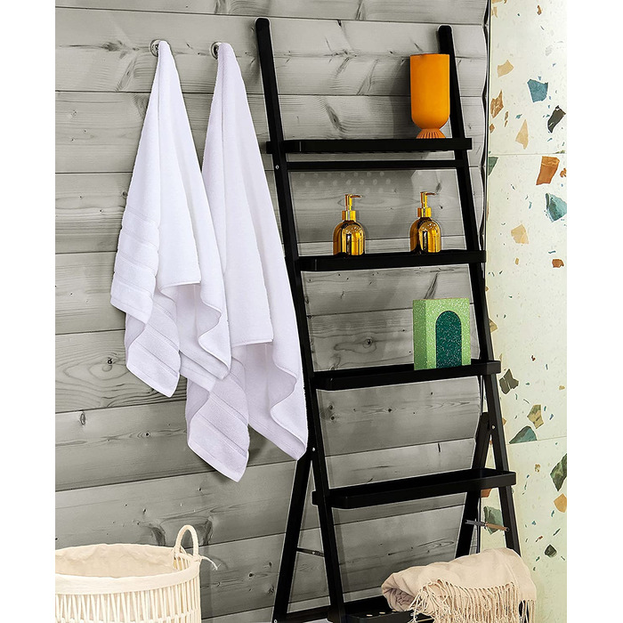 Набір рушників Utopia Towels 8 шт. з петелькою, 97% бавовна, високої якості, швидковисихаючі, 2 банних, 2 для рук, 4 для обличчя, білі