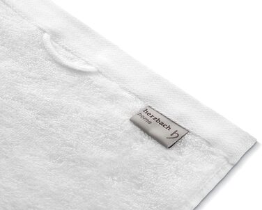 Рушники для рук Herzbach Home Premium 50x100 см, 2 шт, білі, 100% натуральна бавовна, м'які, високоякісні, дуже поглинаючі
