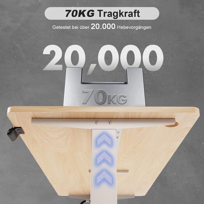 Електричний стіл для роботи з регулюванням висоти Devoko, бежевий, 110 x 60 см