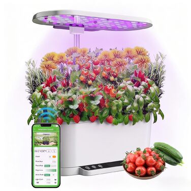 Smart Herb Garden Kit: Гідропонна система для вирощування зелені в приміщенні з LED-підсвіткою та WiFi