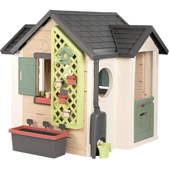 Дитячий садовий будиночок Smoby Life Garten Spielhaus 128x132x135 см з переробленого пластику - для дітей від 2 років