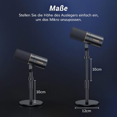 Динамічний мікрофон TONOR TD520 USB/XLR для ПК, студії, подкастів, музики, геймінгу, з підставкою, кнопкою вимкнення та 3,5 мм виходом для навушників