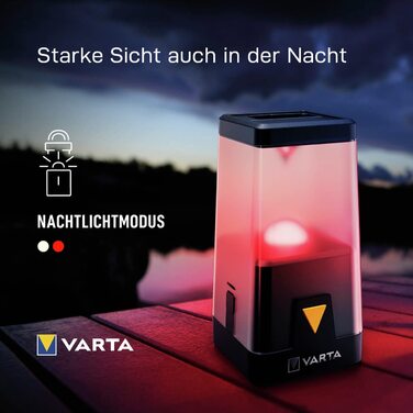 Світлодіодний кемпінговий ліхтар VARTA L30RH, акумуляторний і на батарейках AA, з димером і нічником, для кемпінгу, відпочинку та надзвичайних ситуацій