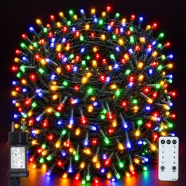 Кольорова світлодіодна гірлянда 1500 LED (75м) для вулиці та дому, 8 режимів, таймер, диммер, IP44 — Різдвяна ілюмінація для балкона та тераси