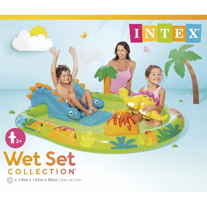 Надувний ігровий центр-басейн з гіркою Intex 191 x 152 см