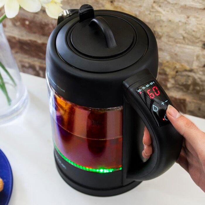 Електрочайник Cecotec ThermoSense 1,7 л, боросилікатне скло, 2200 Вт, без BPA, антикальковий фільтр, подвійний захист, база 360°