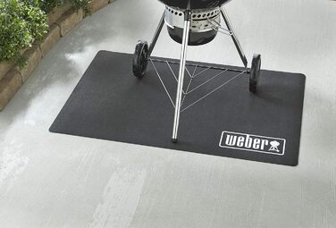 Килимок для гриля Weber 120x80 см чорний — захист тераси і балкона від жиру, жаростійкий, антибактеріальний, для всіх грилів