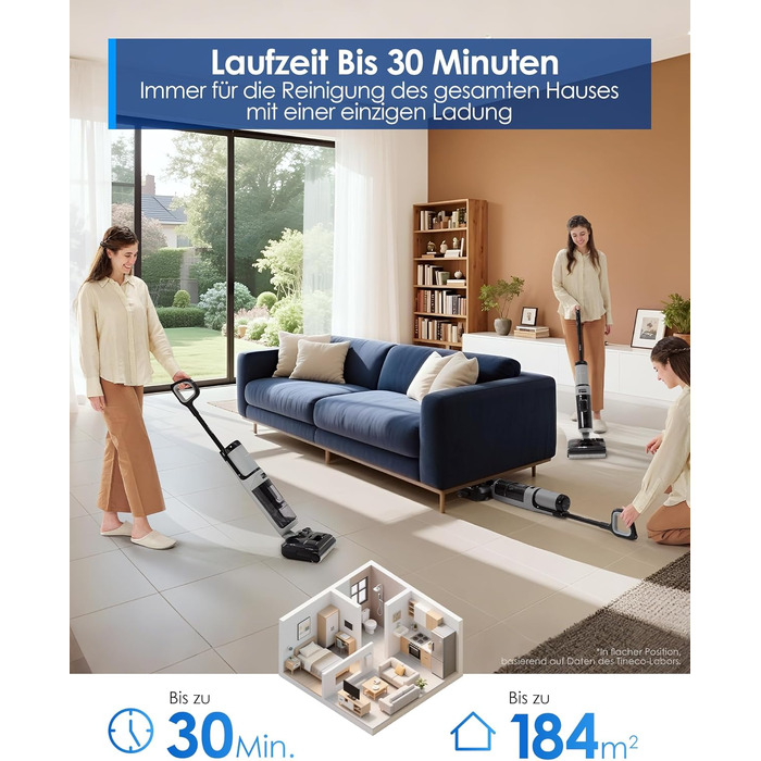 Tineco Floor ONE i5 Stretch: Акумуляторний пилосос 2-в-1 для вологого та сухого прибирання з функцією гарячого повітря
