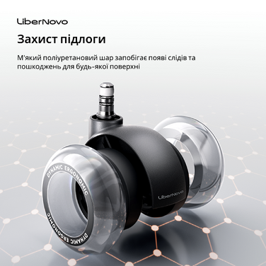 Комплект подвійних гумових коліс для крісел LiberNovo Graphite