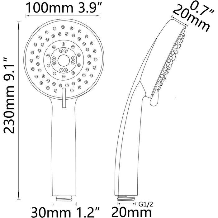 Душова лійка CIENCIA Gold Rainfall Spray, універсальна, ручна, BS144F