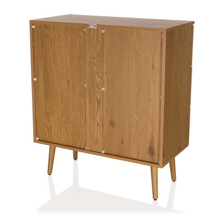 Комод BOHEO K 80x40x91 см 3 шухляди ротанг плетений дуб hjh LIVING