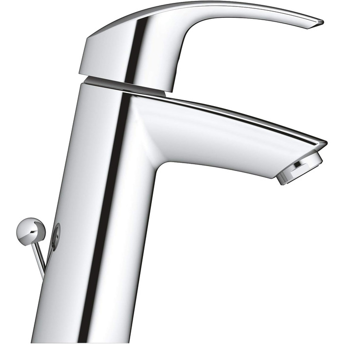Змішувач для ванної кімнати Grohe Eurosmart, економічний, хром, з витяжною пробкою, 17 см, проста установка
