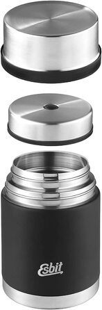 Термос для їжі Esbit Sculptor з гравіюванням, нержавіюча сталь, BPA-free, чорний/срібний, 500/750/1000 мл, для гарячих і холодних страв, супів та салатів