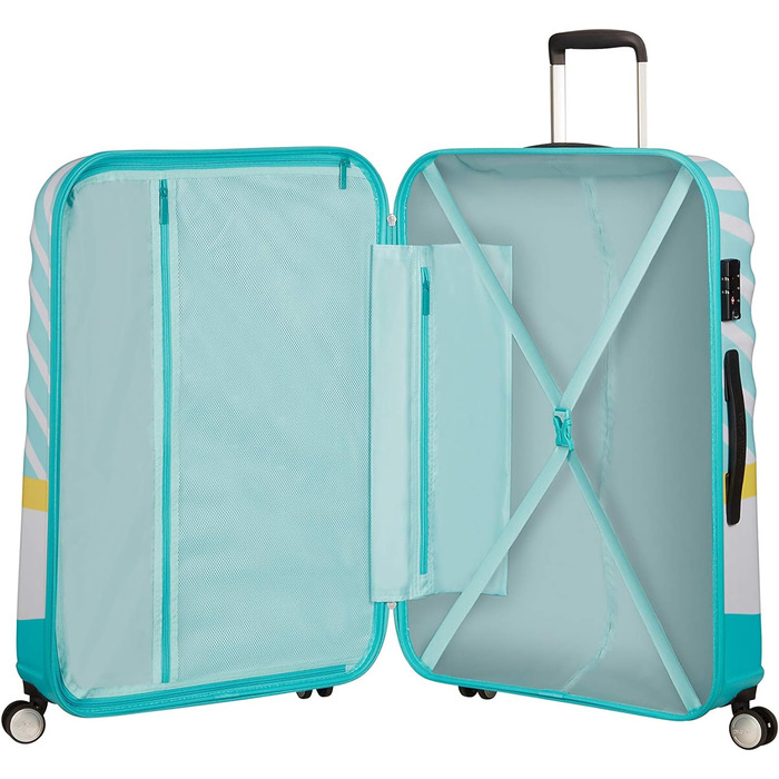 Валіза American Tourister Wavebreaker Disney Mickey Blue Kiss 77 см, 96 л, багато кольорів, спінер
