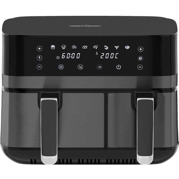 Аерофритюрниця ProfiCook PC FR 1295 H з двома камерами та системою одночасного приготування, 9 л, антипригарне покриття