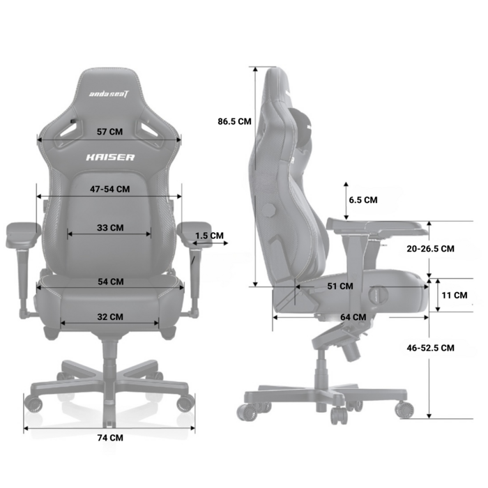 Крісло ігрове Anda Seat Kaiser 4 Black Fabric Size XL