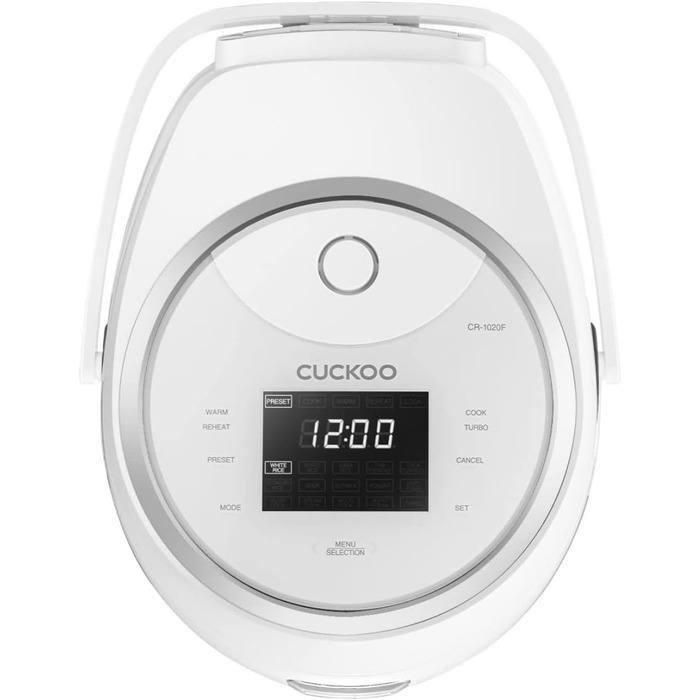 Мультирісварка та пароварка Cuckoo CR-1020F, 1.8 л, 890 Вт, 14 програм, таймер, функція автоочищення, біла