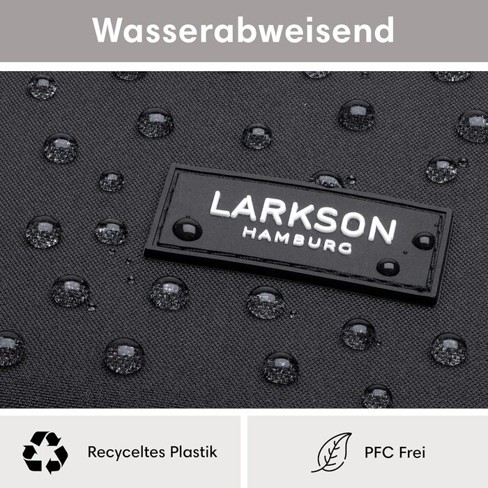 Жіночий рюкзак LARKSON Rolltop чорний, водовідштовхувальний, антивандальний, з відділенням для 16'' ноутбука, рефлективний, для школи, університету, велосипеда, робочий, екологічний