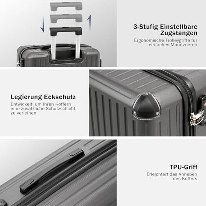 Валіза велика COOLIFE XL (75.5 см), твердий корпус ABS+PC, темно-синя