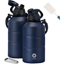 Fjbottle термобутилка з нержавіючої сталі 1.9 л з магнітною кришкою, вакуумна, BPA Free, для води, спорт, кемпінг, тренажерний зал, велика місткість, герметична
