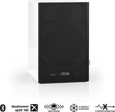 Nubert nuPro XS-4000 RC: Поличкові акустичні системи Bluetooth 2.0 (білі) - бездротові Hi-Res колонки aptX HD