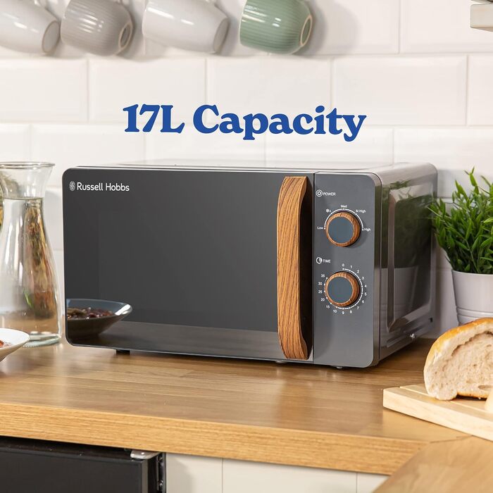 Мікрохвильова піч Russell Hobbs RHMM713G ручна, 17 л, 700 Вт, скандинавський стиль, сіра