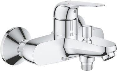 Змішувач для ванни Grohe Swift, хром, з інструментом, настінний, з автоматичним перемиканням ванна/душ, з зворотним клапаном, з металевими важелями, S-з'єднання, 24335001
