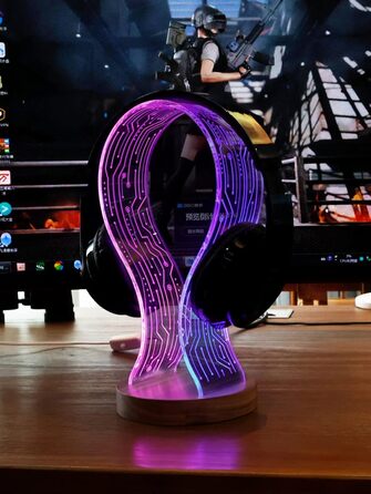 Підставка для навушників YuanDian з підсвіткою RGB, геймерський тримач для гарнітури на стіл, 16 кольорів, аксесуар для ігрової кімнати, подарунок для геймерів