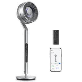 Dreo Smart вентилятор підлоговий з осциляцією 120°/85°, регульована висота 102-112 см, тихий DC вентилятор для спальні, потік повітря 30.5 м³/хв, 10 швидкостей